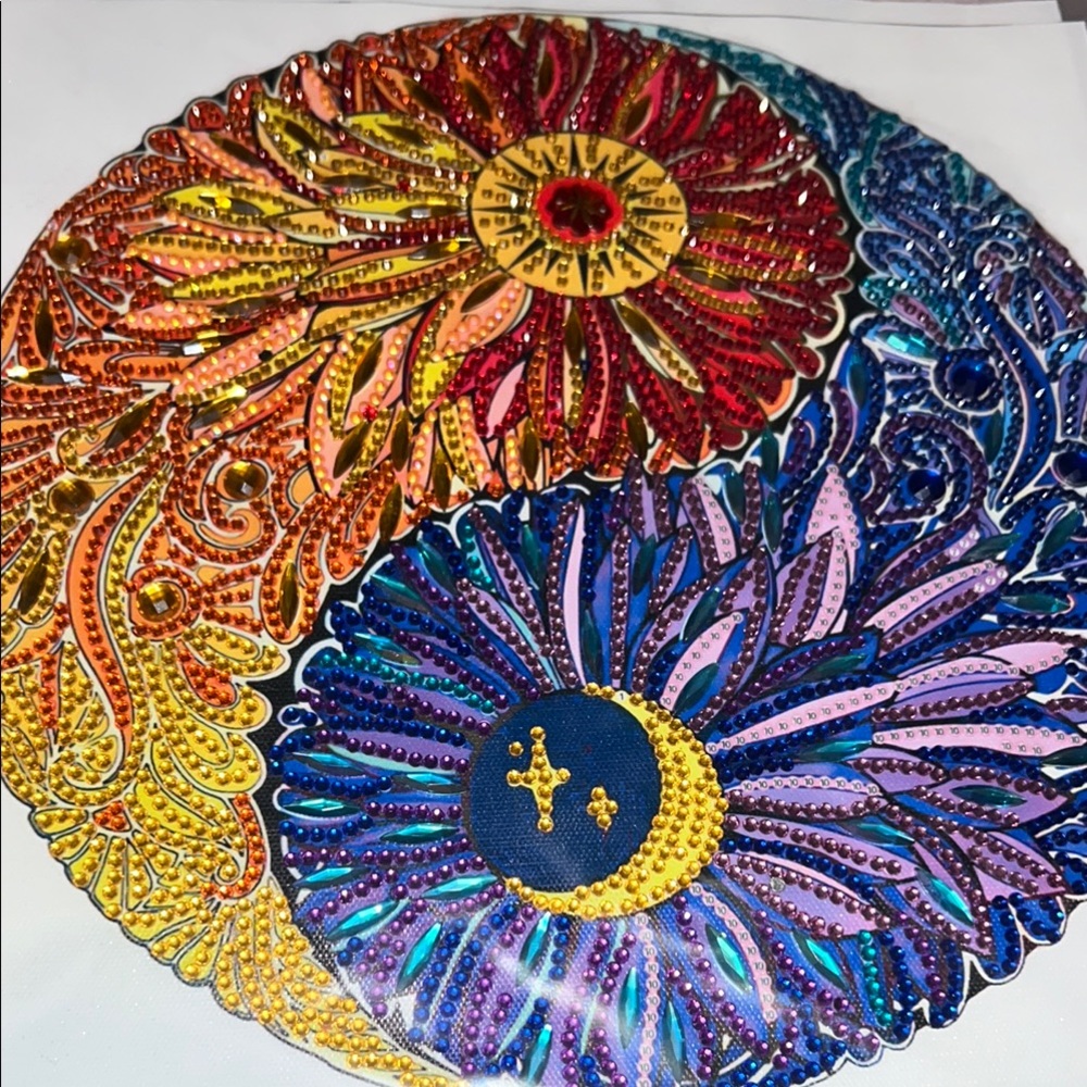 Colorful Yin Yang Floral Art